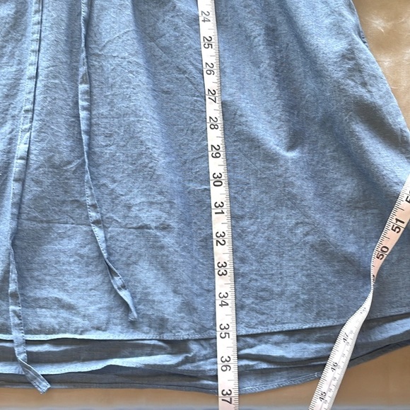 Gap Chambray Denim Dress Roll Tab Sleeve Utility Shirt Dress Size Small - Picture 8 of 11